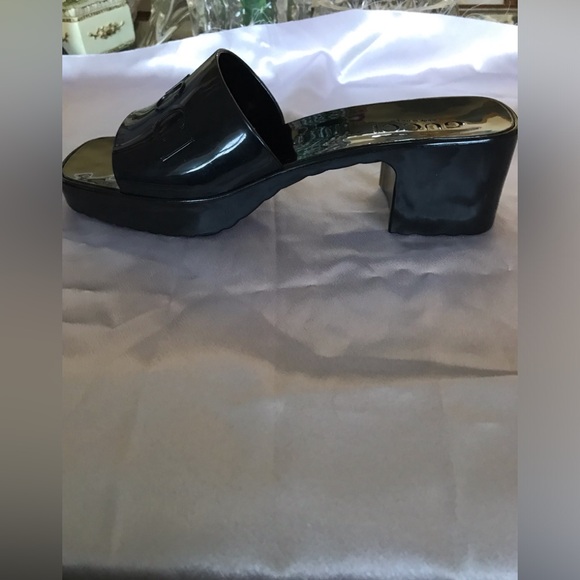 GUCCI made in ITALY size38 (8)black high platform comfortable . NEW ! - Picture 3 of 16